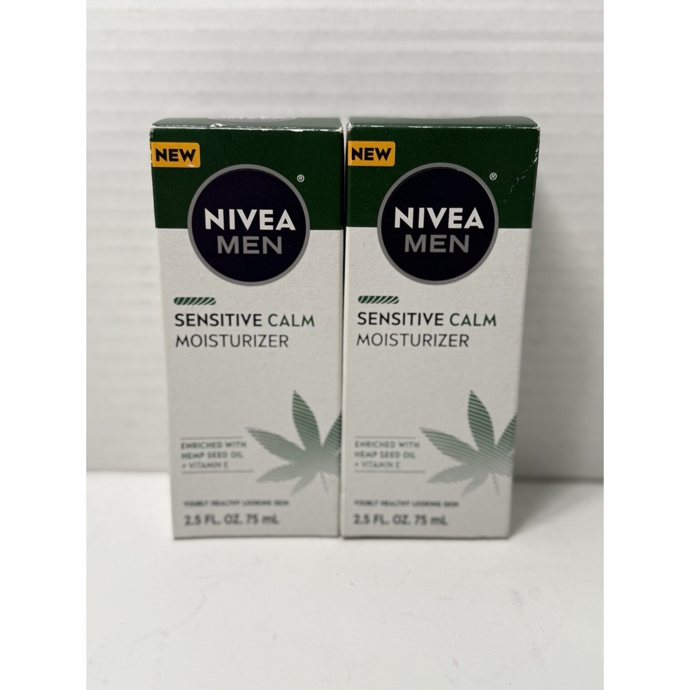2 PACK New Nivea Men Sensitive Calm Moisturizer With Hemp Seed Oil 2.5oz